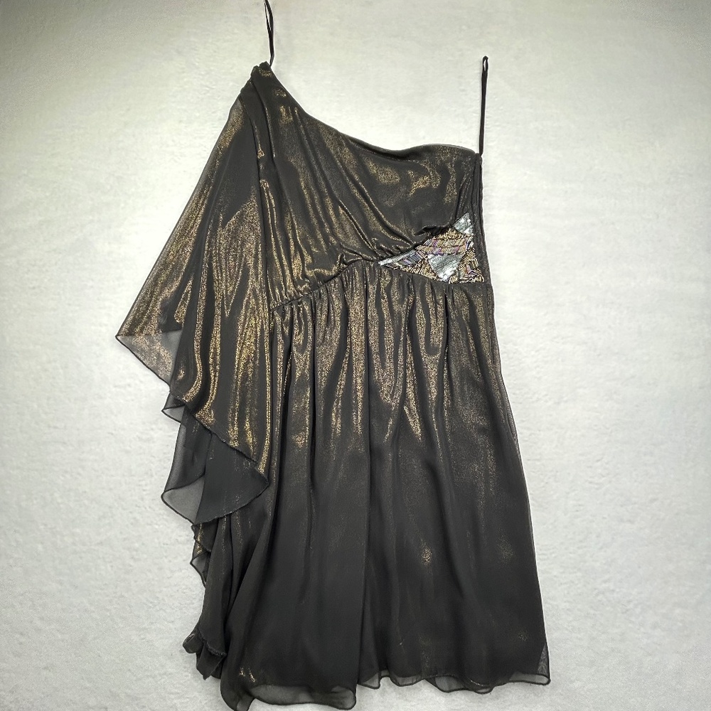 Love Reign Womens Sequin Juniors One-Shoulder Cocktail Mini Dress Size 9 Medium